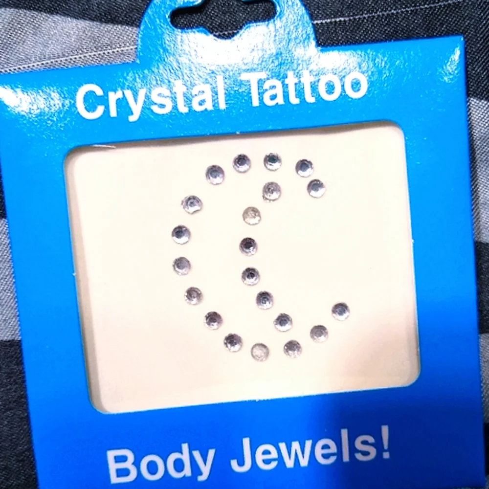Lot: Stick-on Rhinestone Designs Body Jewels + Crystal Bow Earrings